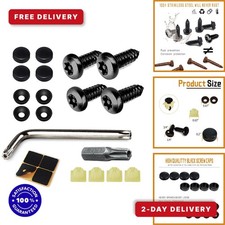 Middrivr Black Anti Theft License Plate Screws Kit - Rustproof Stainless Steel