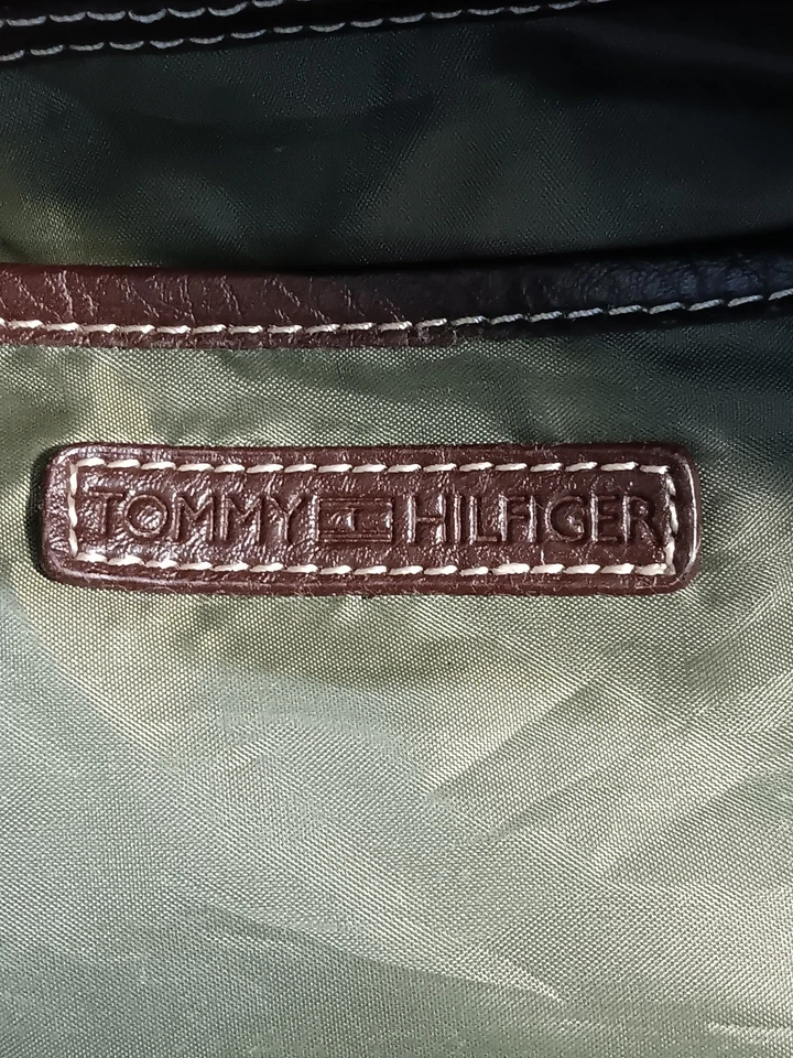 Tommy Hilfiger Y2K Shoulder Bag Patchwork Hobo Satchel Corduroy Tote Purse - Image 4 of 4