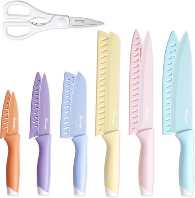 Knife Set, 13 PCS Kitchen Knives Set with Nonstick Ceramic Anti-Rust Coating, St