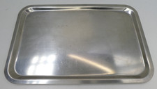 VINTAGE LARGE METAL STAINLESS STEEL COMMERCIAL FOOD SERVING TRAY