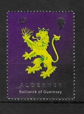 ALDERNEY 2008 £5 LION RAMPANT FROM FLAG MNH SG A348. (F969)
