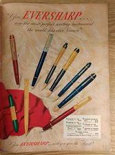 1947 EVERSHARP Fountain Pens Vintage Print Ad ORIGINAL (Unframed) 10.5 x 14