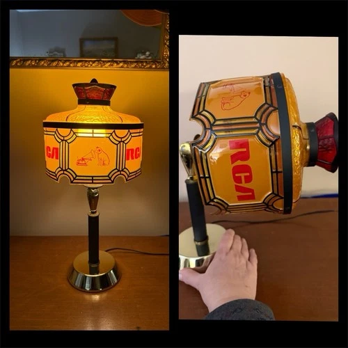 Vintage RCA Nipper Advertising 18" Table Desk Lamp Light Sign Plastic Vintage