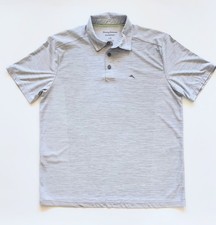Tommy Bahama IslandZone Performance Logo Polo Shirt Mens Large Gray