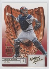 2019 Panini Leather & Lumber Gloves Embossed Gold Proof Yadier Molina #48 04br