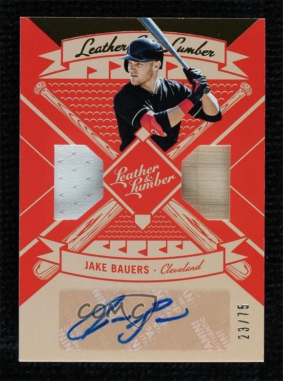 2019 Leather & Lumber and Signatures Gold 23/75 Jake Bauers Rookie Auto RC 0nr3