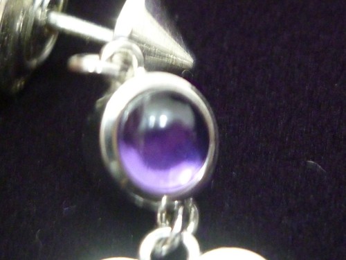 Authentic GUCCI Trade Mark Swing Earrings Amethyst Purple 925 Silver #36636583 - Picture 5 of 7