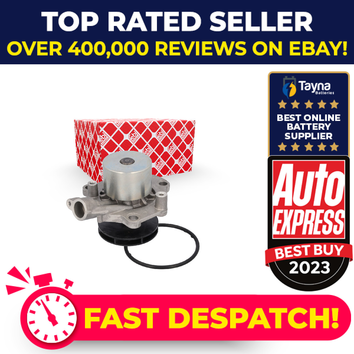 Water Pump fits AUDI A3 8V 1.6D 2.0D 2012 on CUNA Coolant 04L121011E Febi New