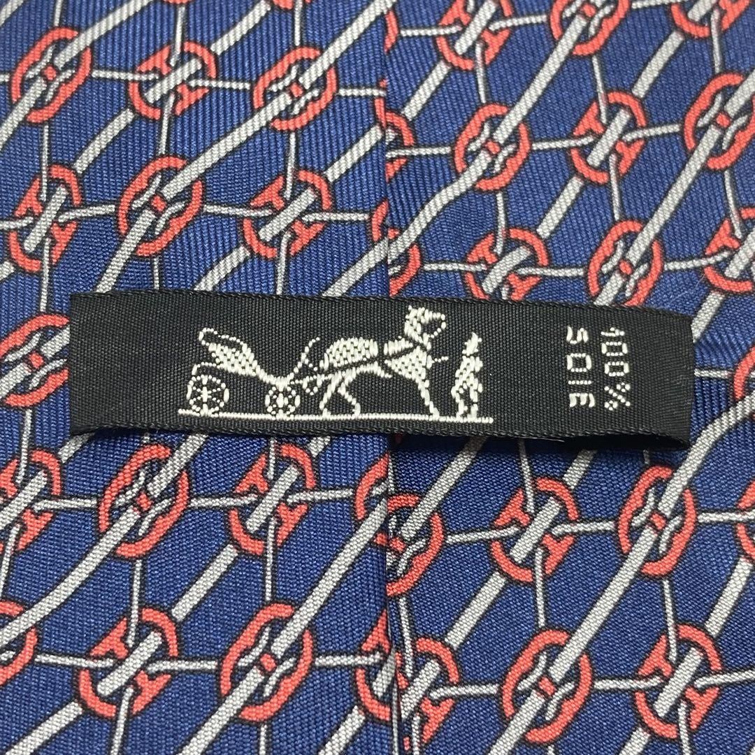 [Good condition] HERMES Small Pattern Stripe Patt… - image 4