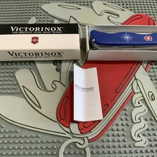 Victorinox Swiss Army Knife Blue Skipper Slide Lock 111mm Black/White Box 53663