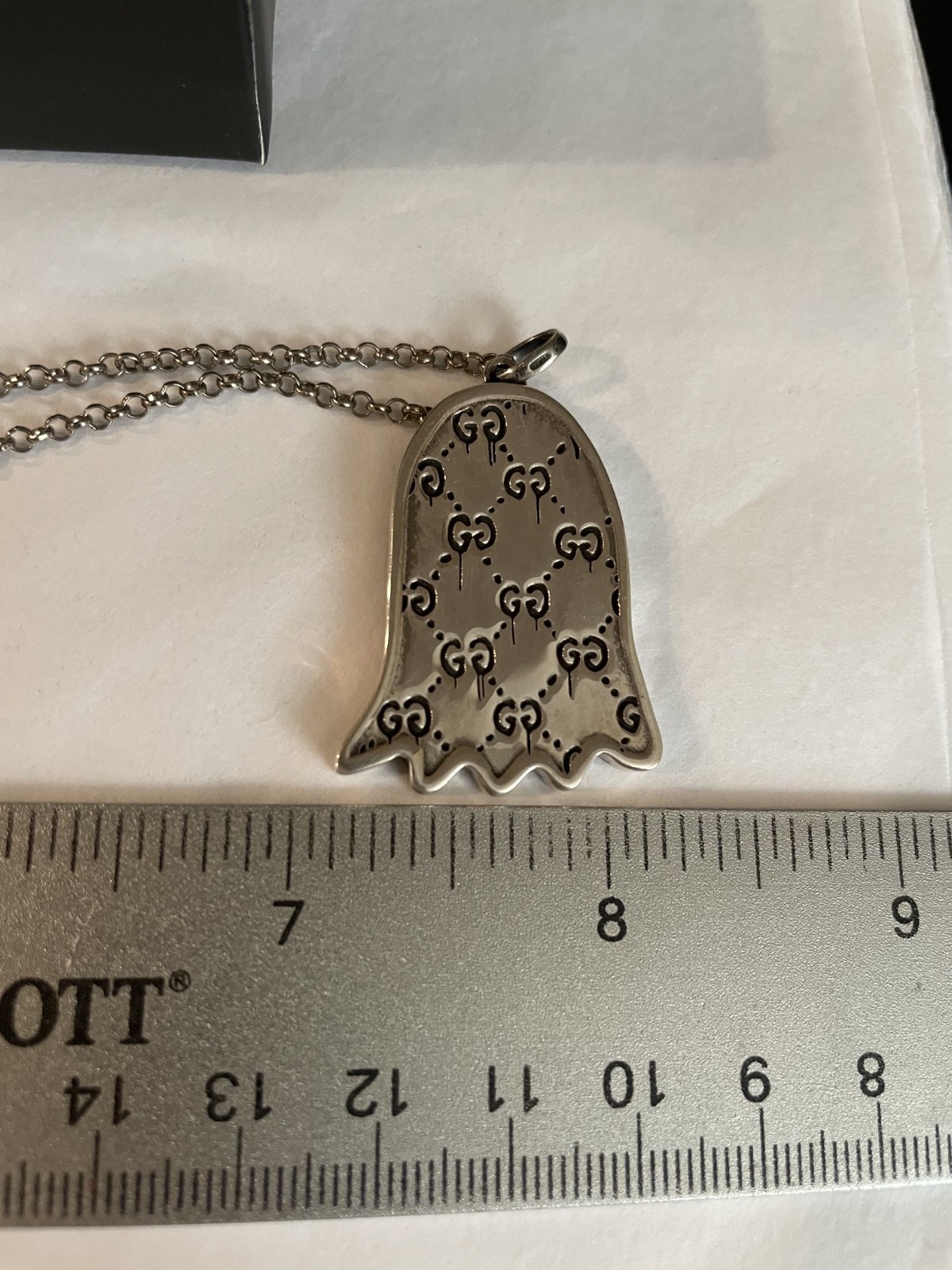 Authentic Large Gucci Ghost Necklace Pendant  Ste… - image 3