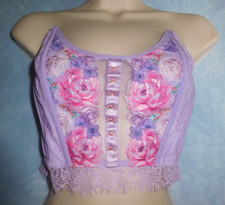 Victoria's Secret Dream Angels Purple Floral Embroidered Corset Top S 34B NWT