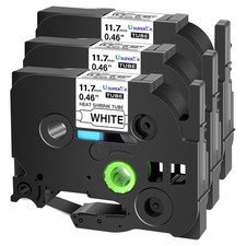 3PK Heat Shrink Tube Label Tape For Brother P-Touch HSe-231 HSe231 11.7mm White