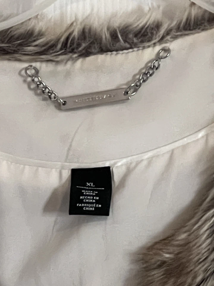 Chaleco Casa Blanca Mercado Negro Piel Sintética Talla XL Forrado Marrón Tostado Negro Marfil Foto 2 de 4