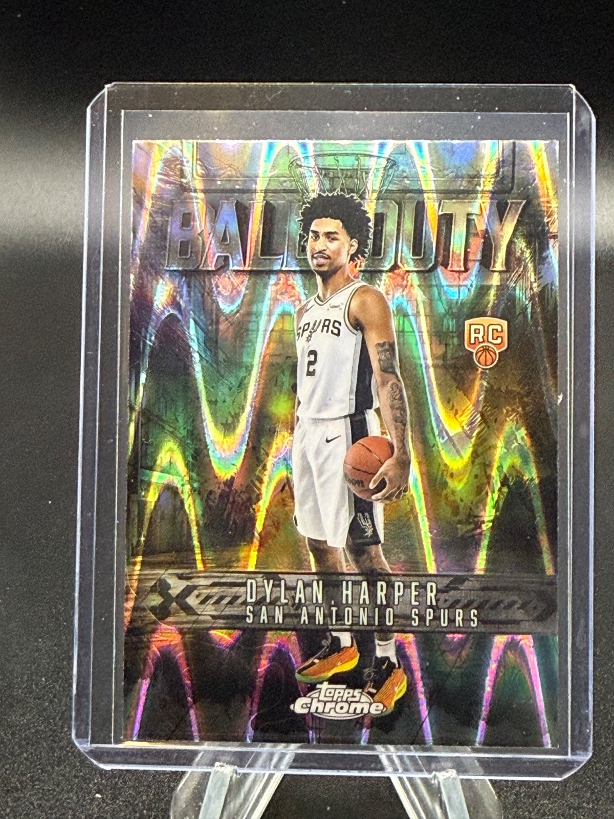2025-26 Topps Chrome Dylan Harper Rookie BALL OF DUTY RayWave Refractor Spurs RC