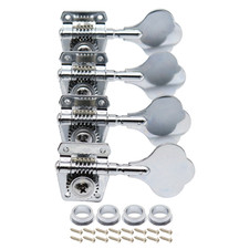 Vintage Open Style 4-strings Bass Tuning Pegs 4R Tuners Machines Heads Silver