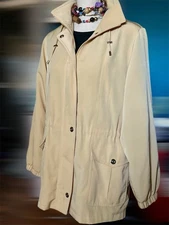 Gallery Light Weight Jacket Premium Quality Rain Resistant Hooded Drawstring MED