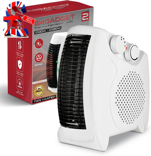 Portable Electric Fan Heater – 2000W Space Heater with 2 Heat Settings & Cool Fu