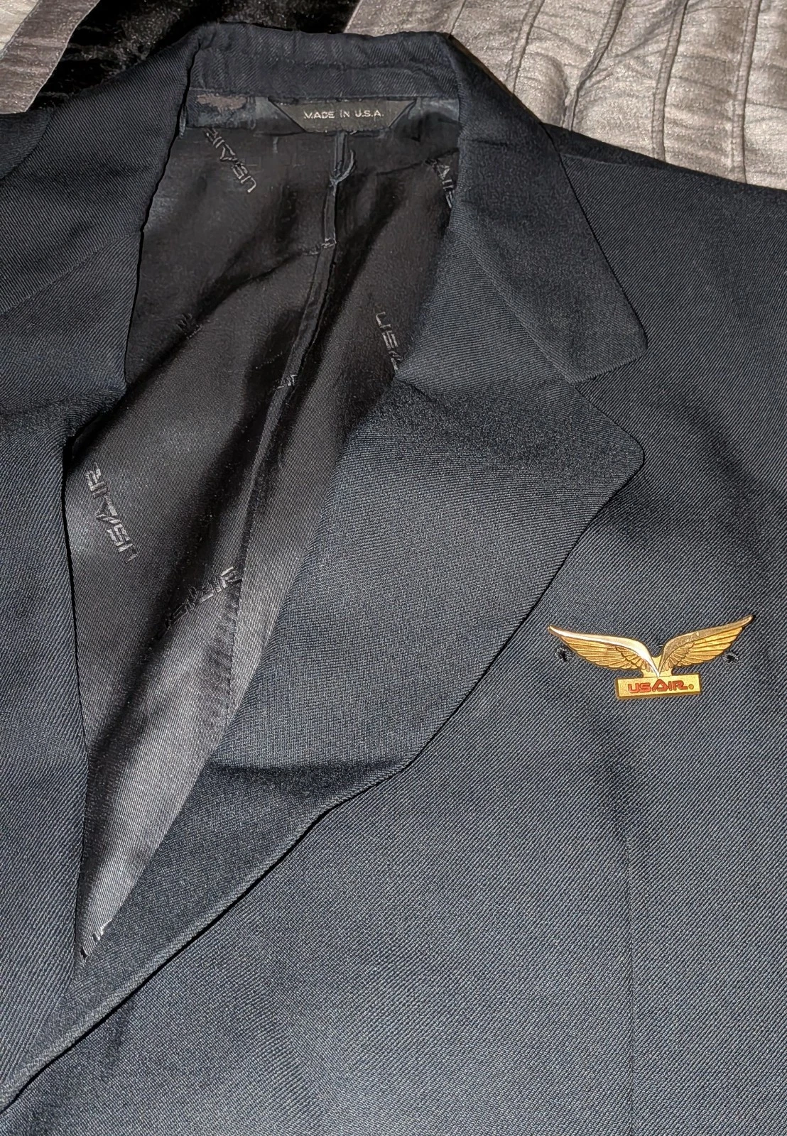 US AIR AIRLINE S PILOT'S VTG ORIGINAL CAPTAINS FULLY LINED CUSTOM JACKET JKT !!! image 2