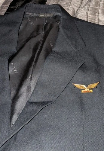 US AIR AIRLINE S PILOT'S VTG ORIGINAL CAPTAINS FULLY LINED CUSTOM JACKET JKT !!! image 2