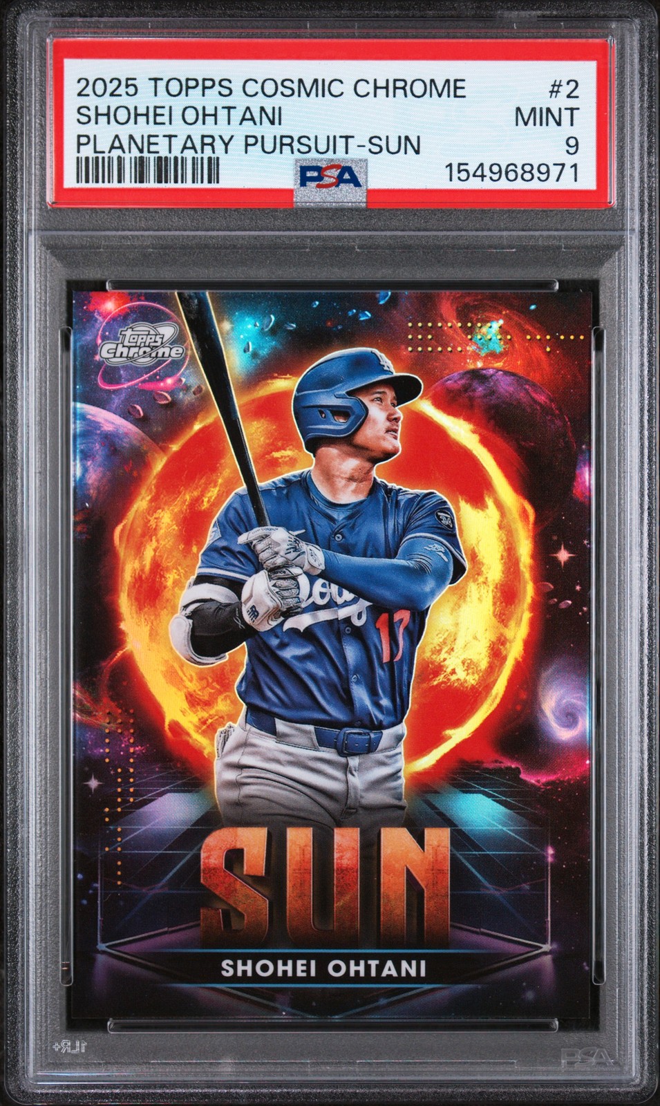 2025 TOPPS COSMIC CHROME PLANETARY PURSUIT SUN #2 SHOHEI OHTANI PSA 9