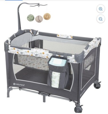 Baby Trend Nursery Center Playard - Animal Jubileo, Gris, Infantil