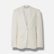 Stella McCartney Women's Ivory Wool Single-Breasted One-Button Blazer Size 40