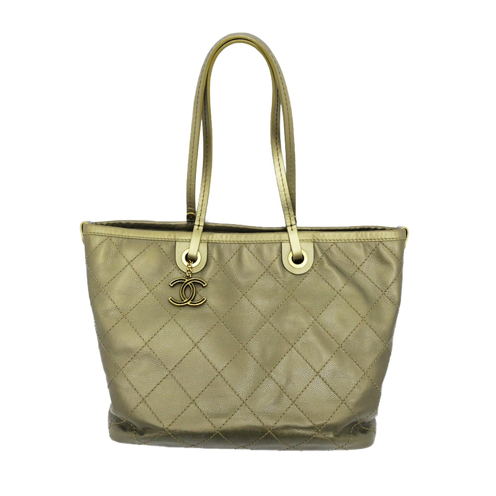 Chanel on the Road Gold Tote Bag, Hand Shoulder No Pouch,, GD Hardware 457436