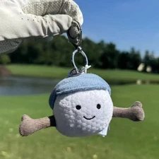 Amuseable Sports Golf Bag Charm Plush Keychain,With dust-proof bag