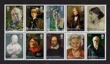 ++ 2006 NATIONAL PORTRAIT GALLERY COMPLETE SET of 10 x 1st CLASS STAMPS ++
