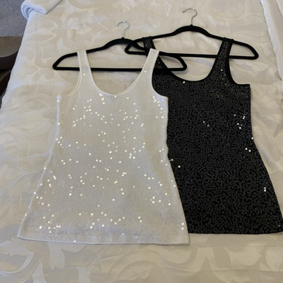 #ad Express Women’s Sequin tank Tops set of 2 size S $20.00