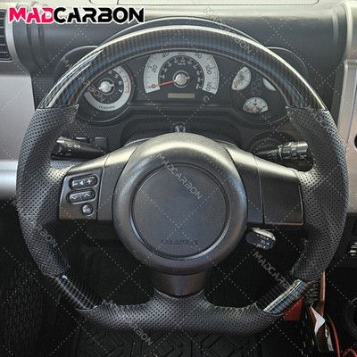 Hydro Dip Carbon Fiber Full Black Steering Wheel Fit Toyota FJ Cruiser 2007-2014