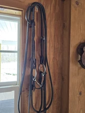 Greg Darnell Snaffle With Headstall With Leather  Slobber Strap And Reins