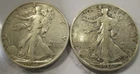 Walking Liberty Silver Half Dollars, 50c, Lot of 2, 90% Silver-LOT D
