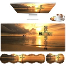 Large Mouse Pad Set, Desktop Mouse Pad  Keyboard Wrist Pad  Mouse Wrist Pad...