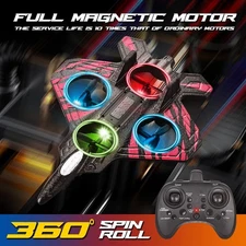 RC Glider Plane 2.4G Remote Control Stunt Foam Jet Drone with Light – Red/Blue