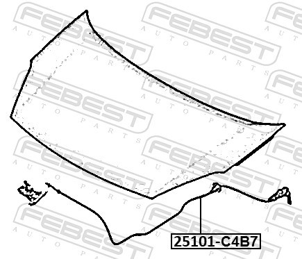 FEBEST 25101-C4B7 Bonnet Cable for CITROËN