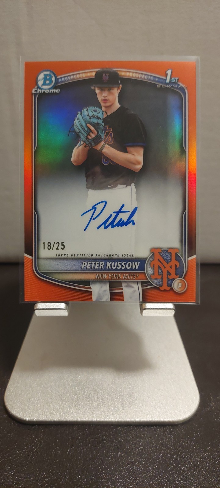 2025 Bowman Chrome Draft PETER KUSSOW 1st TRUE ORANGE REFRACTOR AUTO /25 CPA-PK