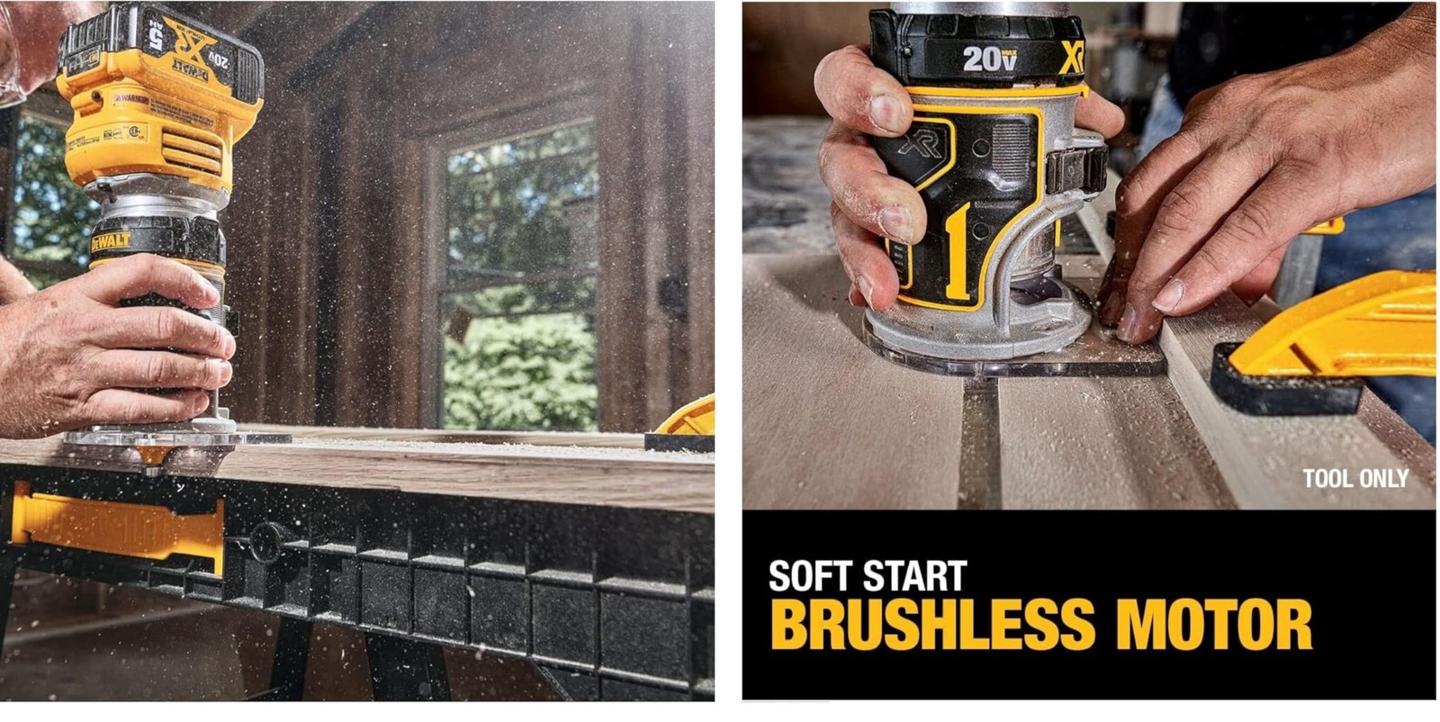 DEWALT DCW600B 20V MAX XR CMPCT 금속 고정 베이스 라우터 3