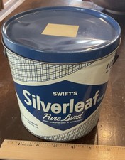 vintage Swift’s Silverleaf Pure Lard Empty 4lb Tin