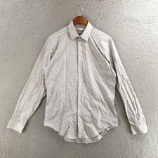 Calvin Klein Dress Shirt Mens 15.5 34/35 Slim Fit Button Up Long Sleeve Grey