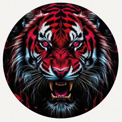 Hayleybug 1/10th oz Crimson Stare Tiger Silver Round