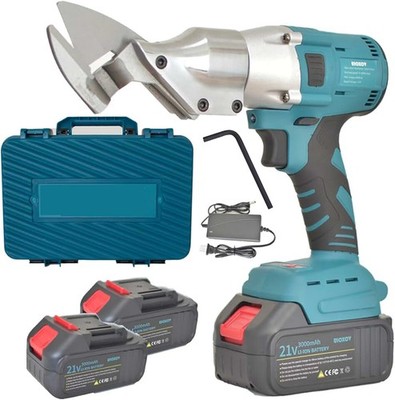 Electric Metal Cutting Shear, Cordless Sheet Metal Cutter Variable Speed+Battery