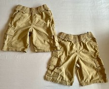 Set / Lot Of 2 Children's Place Boy  s Khaki Cargo Shorts 4T Adjustable Elastic