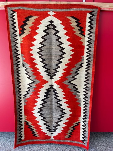Vintage Navajo Native American Transitional Rug C.1910   86" X 51"
