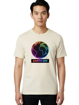 Earth-Day-1 Mens Graphic Tee, 100% Cotton, Casual Summer Wear