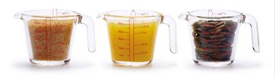 KitchenCraft Mini Glaskanne Messen ml, Flüssigunzen, Teelöffel, Esslöffel