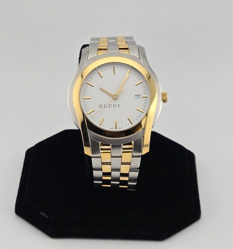 Gucci 5505 Mens Gold Tone Stainless Steel Watch YA055214