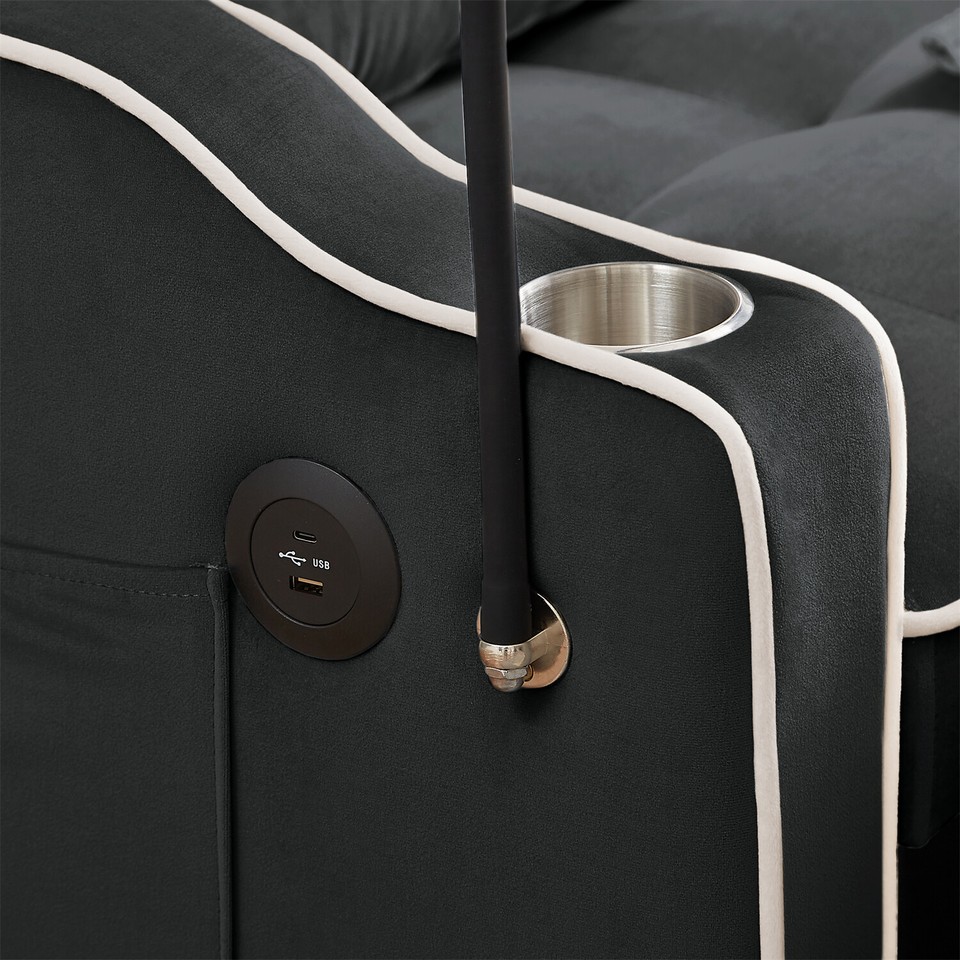 Velvet Convertible Sleeper Sofa Bed Loveseat Couch With PullOut Bed