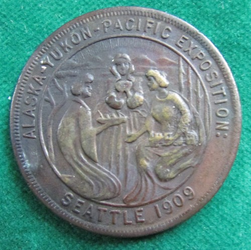 1909 Alaska Yukon Pacific Exposition Seattle Coin Token Medal so - called dollar